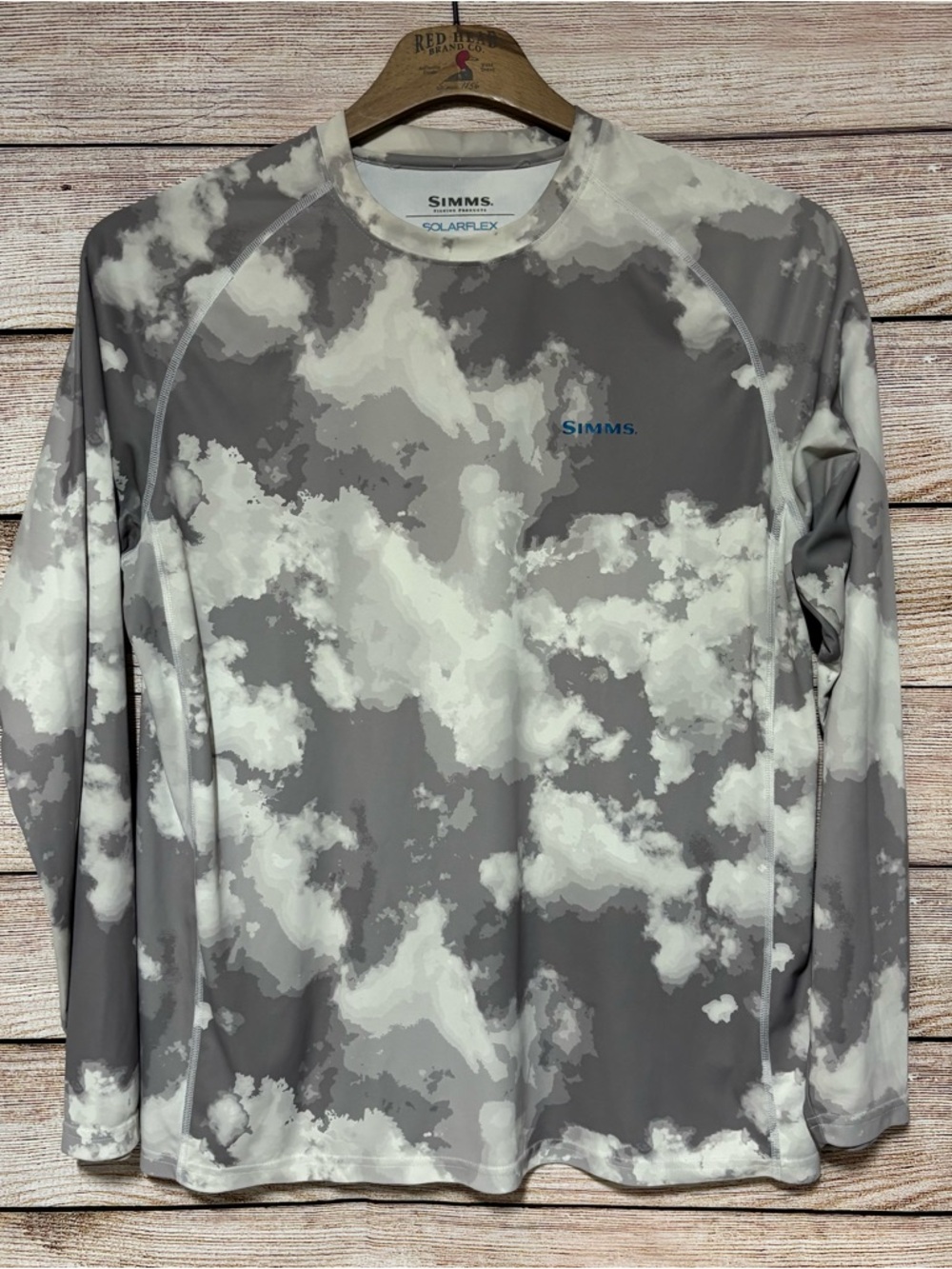 Simms SolarFlex Gray Camo Long Sleeve
Fishing Shirt Men's Large